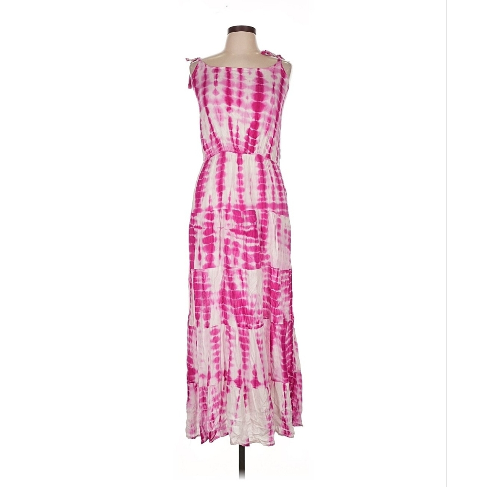YOUNG USA Pink Tie-Dye Sleeveless Maxi Dress - NWT